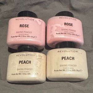 Bundle: 4PCS Revolution Rose and Peach Baking Powder Duo